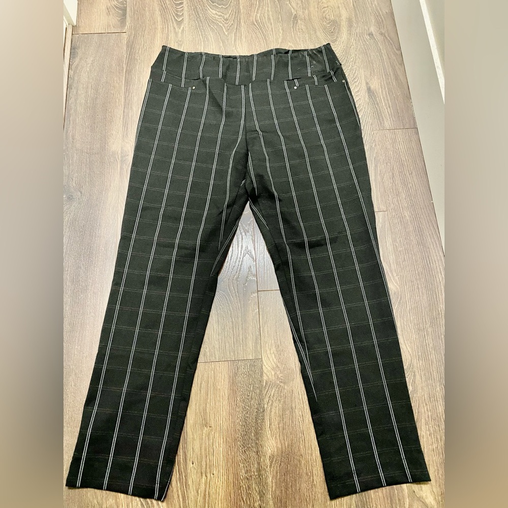Black pinstripe dress pants